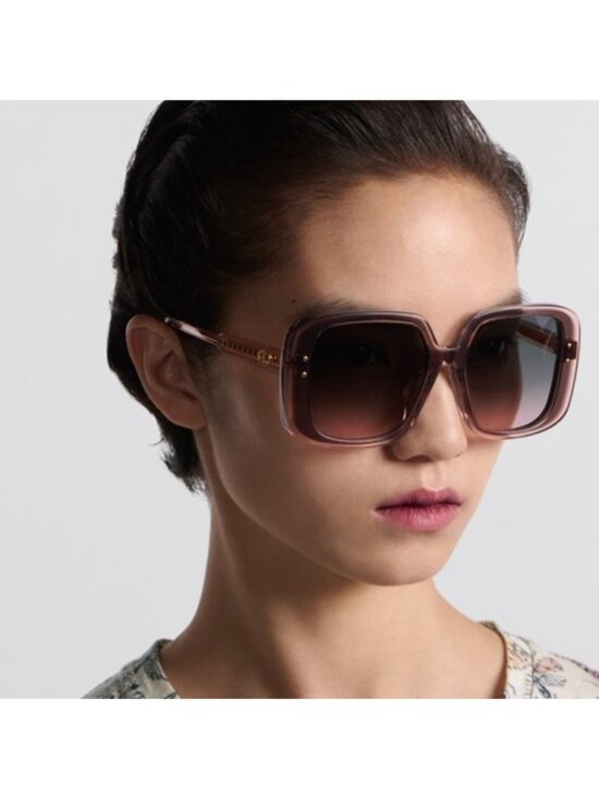 Dior DIORHIGHLIGHT S1I 24B0 Sunglasses Havana Square Frame, Blue Lenses main image 4